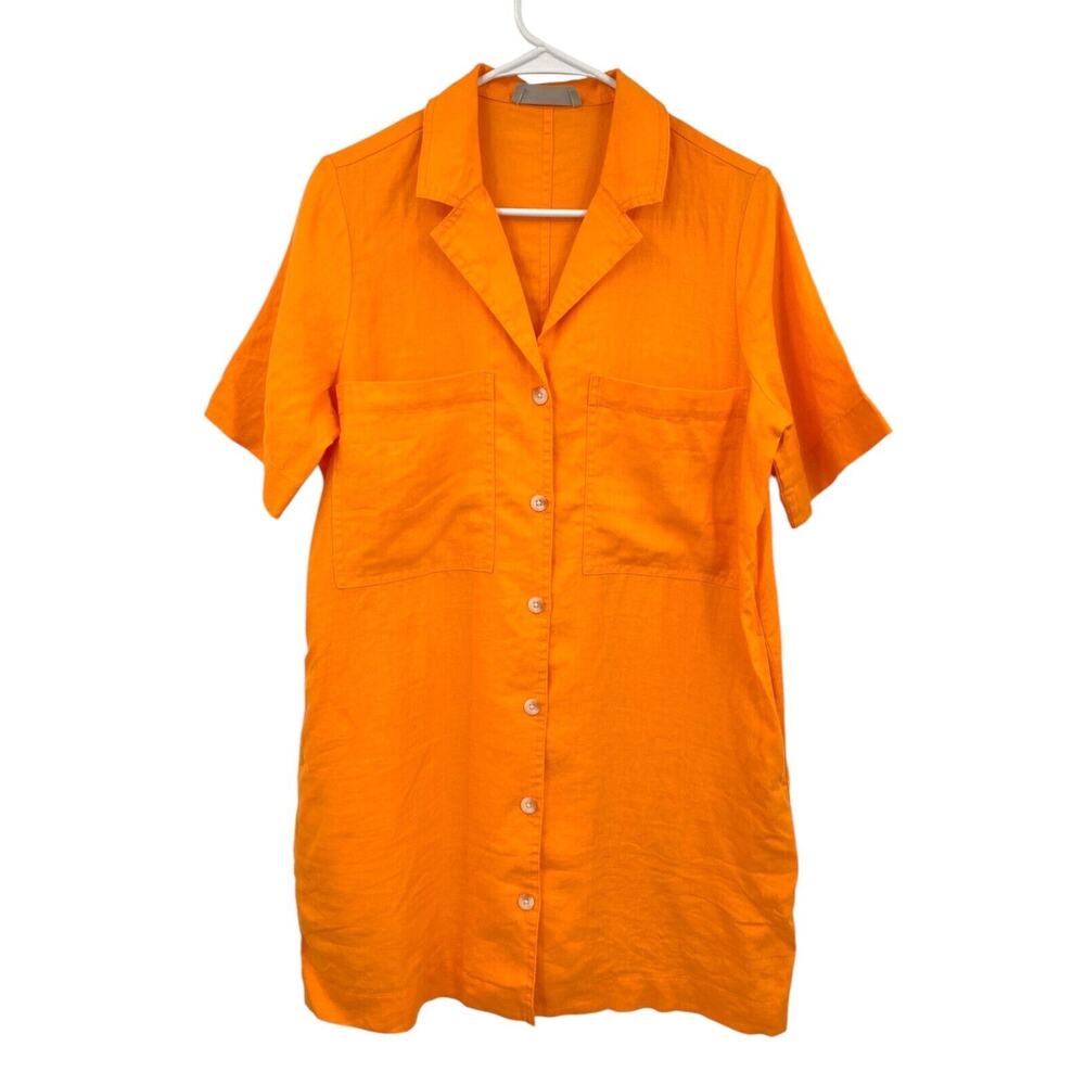 Everlane Orange Button-Up Dress